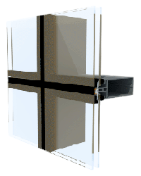 полуструктурное фасадное остекление
